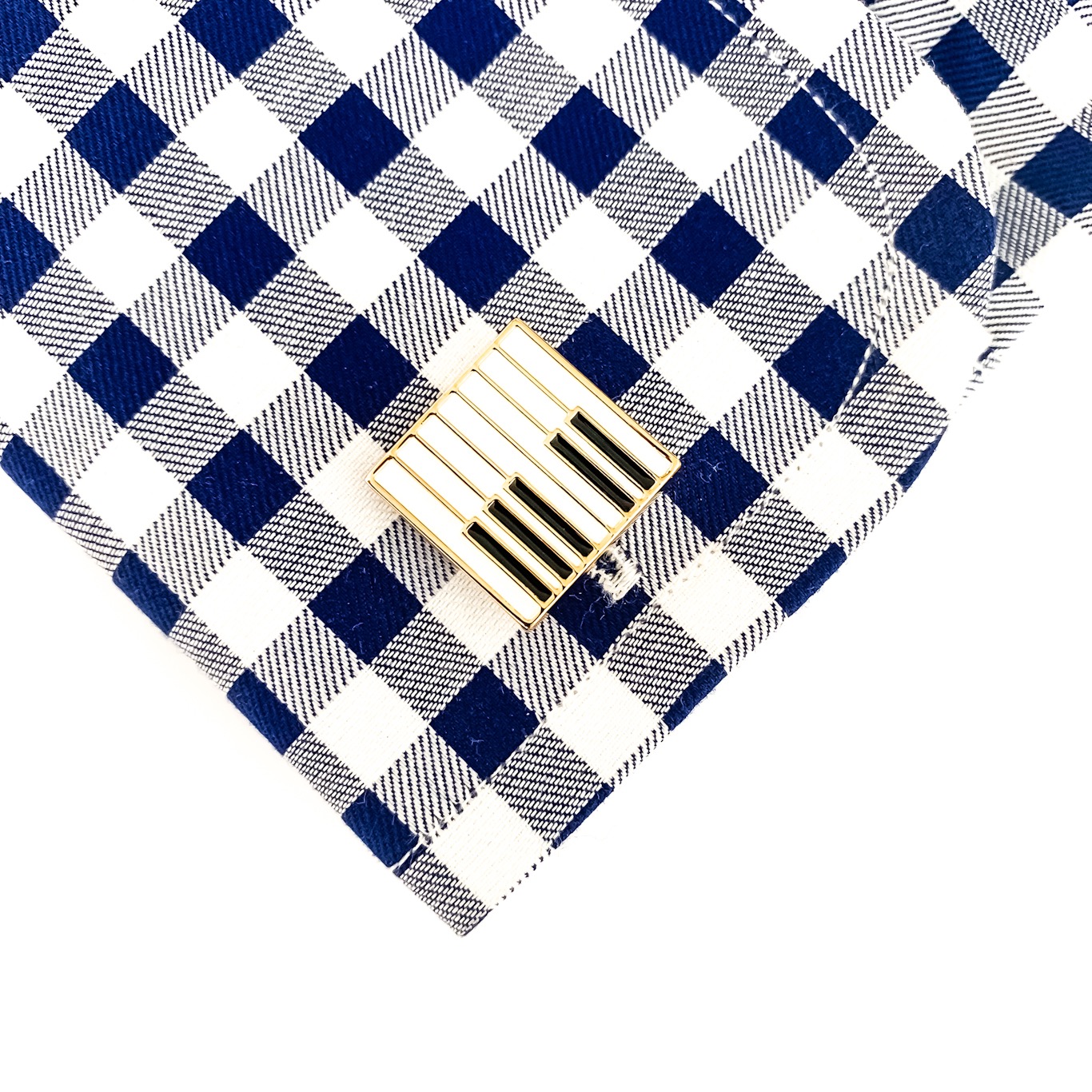 Manžetové knoflíčky Piano klávesy zlaté  