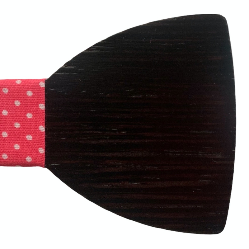 Dřevěný pánský motýlek Classic Pink Dot 