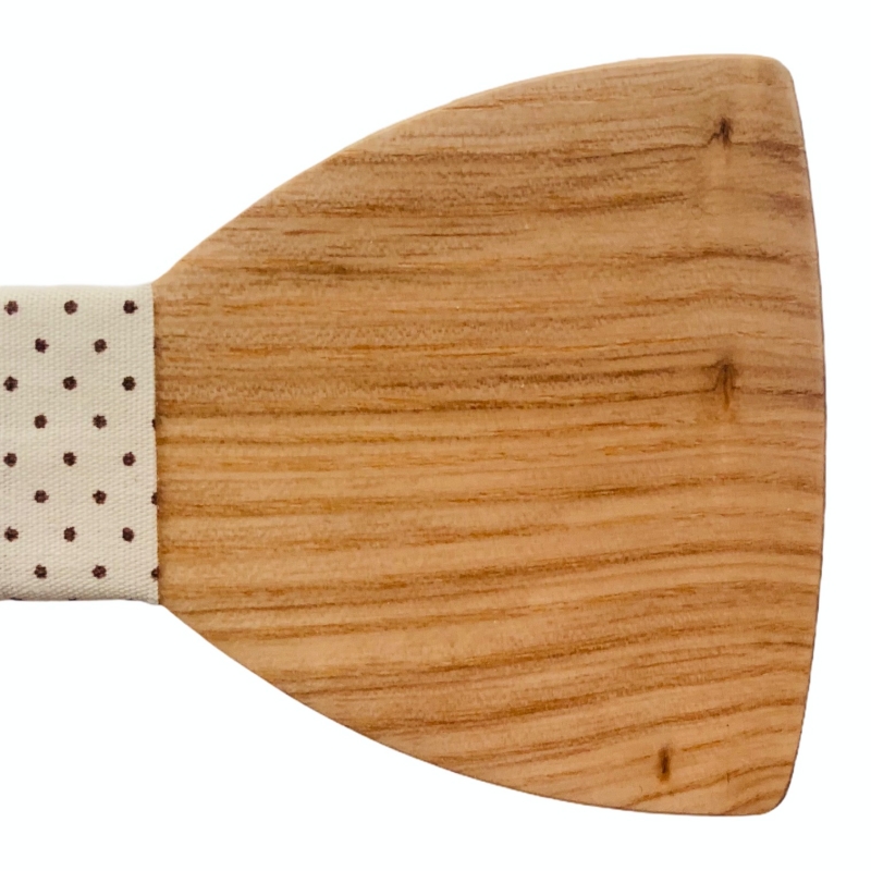 Dřevěný pánský motýlek Classic Dot jasan