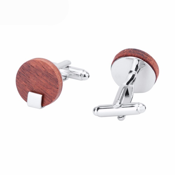 Manžetové knoflíčky Wood round clip 