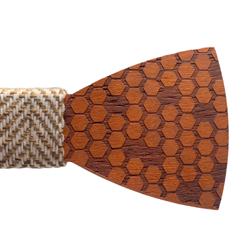 Dřevěný pánský motýlek Bee line 