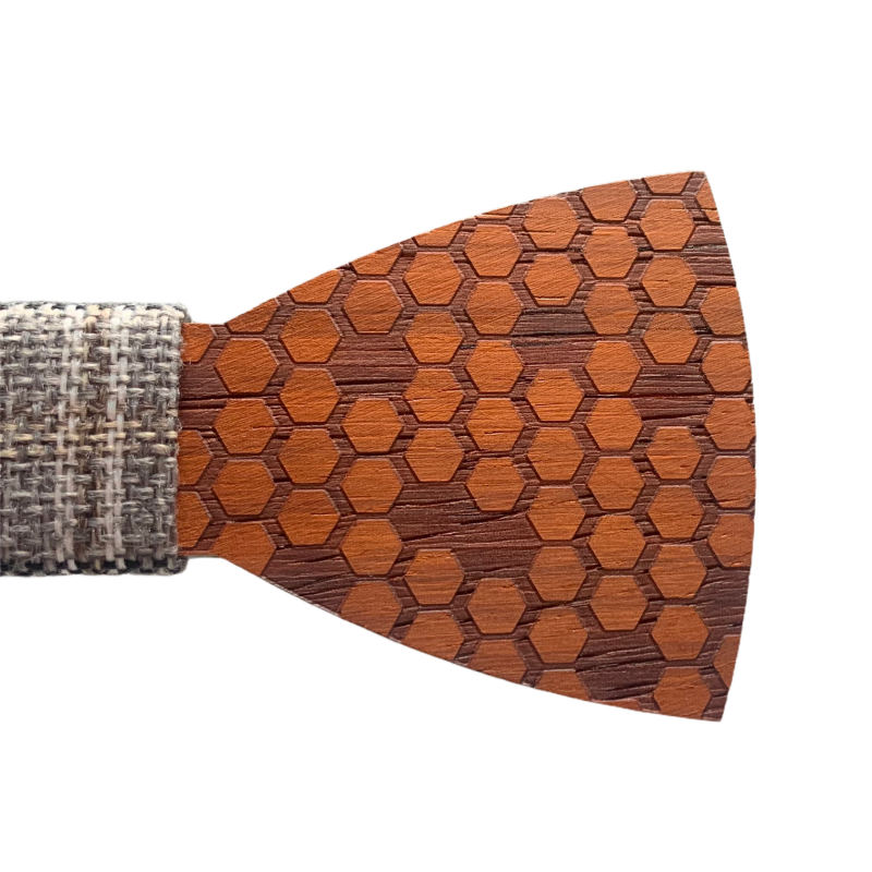 Dřevěný pánský motýlek Bee grey