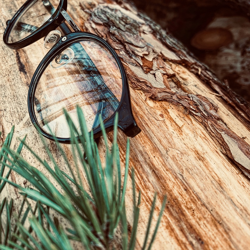 Lesklé černé čiré brýle Retro Vintage 