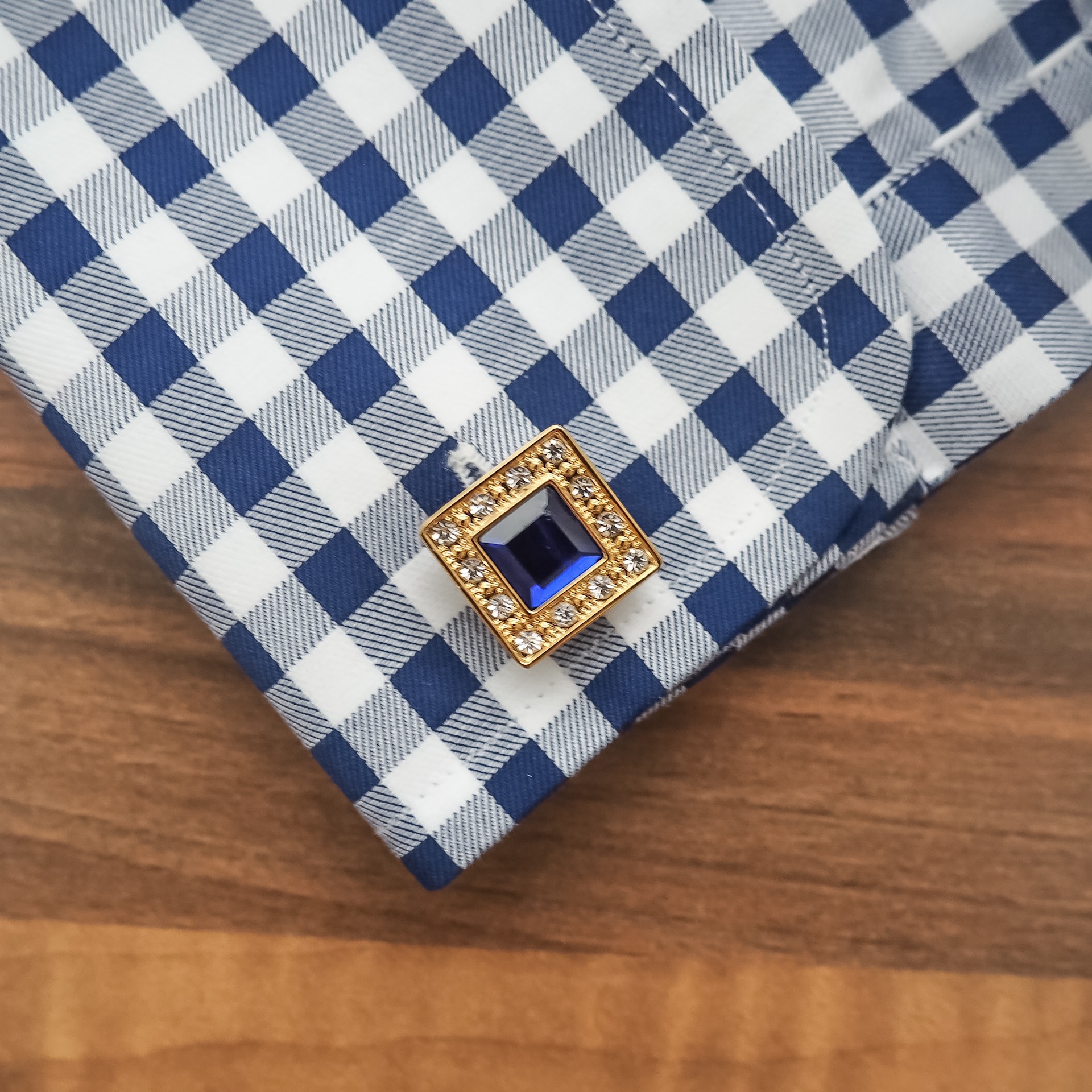 Manžetové knoflíčky Gold krystal Square