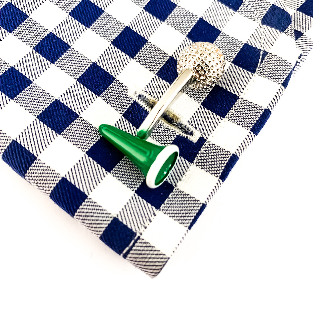 Manžetové knoflíčky Golfová týčka + míčky 