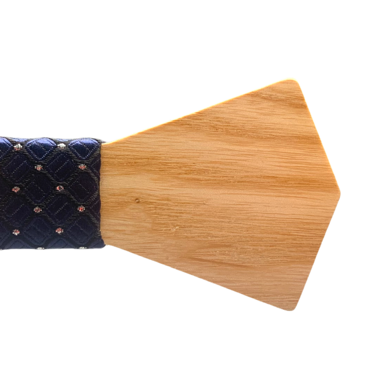 Dřevěný pánský motýlek Slim Hvězdy modré 