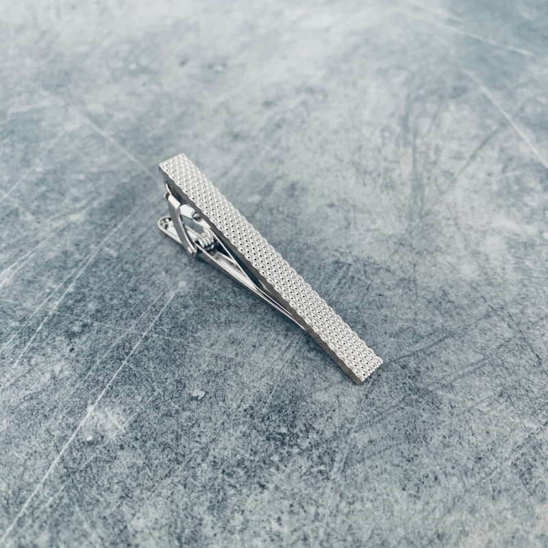 Stříbrný set - spona na kravatu Geometric a manžetové knoflíčky Cube 