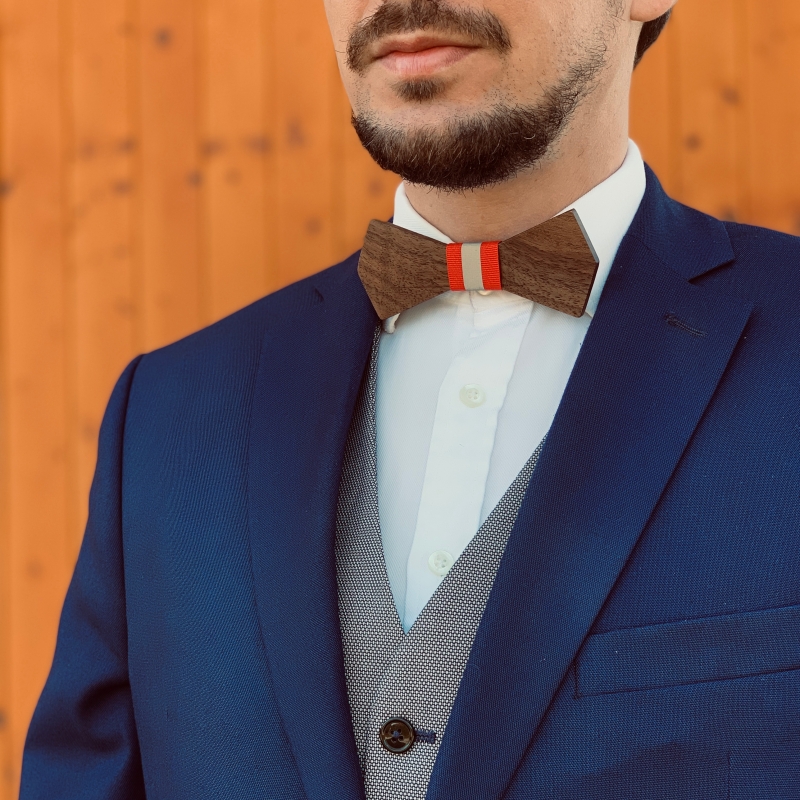 Dřevěný pánský motýlek Slim Reflex 