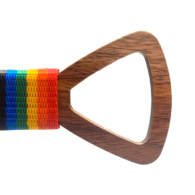 Dřevěný pánský motýlek Vrtule LGBT 