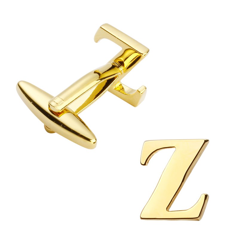 Manžetový knoflíček zlatý Iniciál Z - malý 