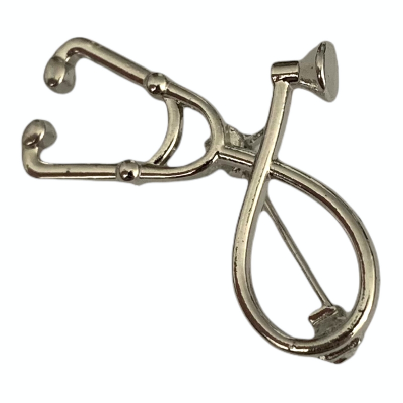 Stříbrná brož Stetoskop 