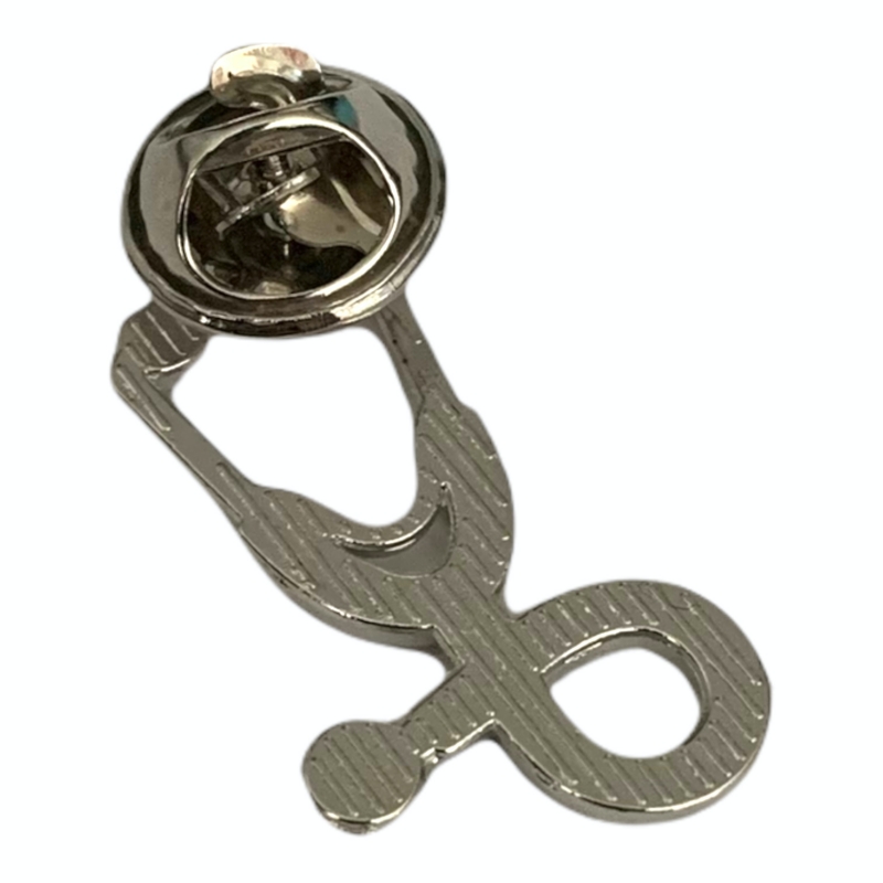 Stříbrno - černá brož Stetoskop 