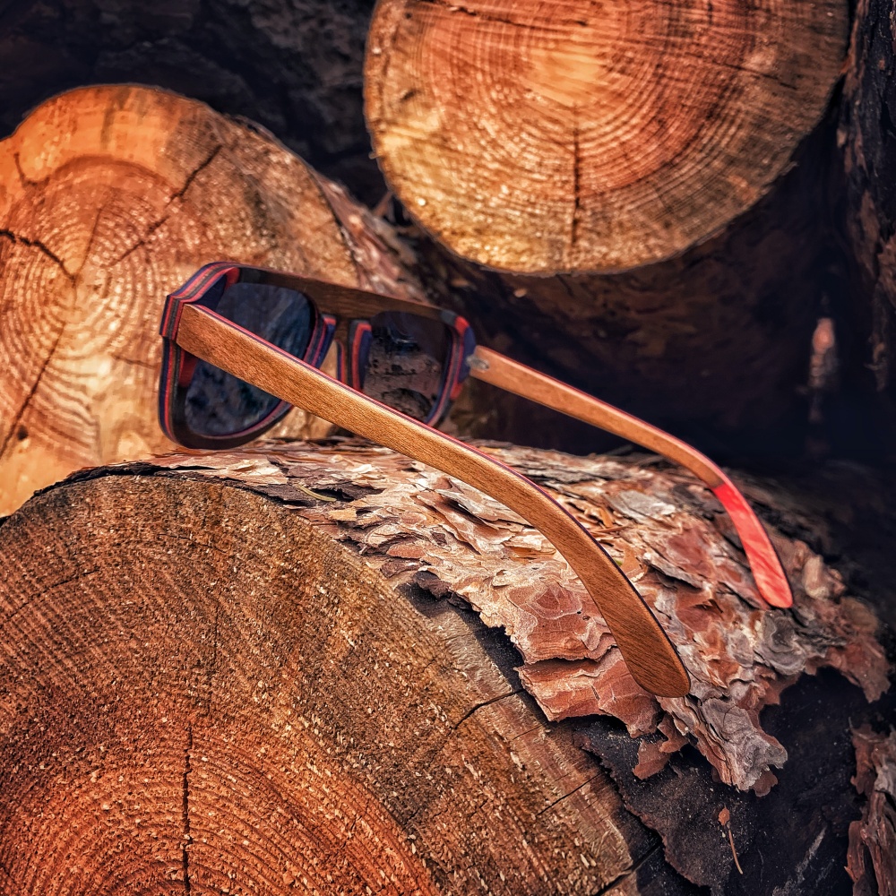Dřevěné zrcadlové sluneční brýle Wood 
