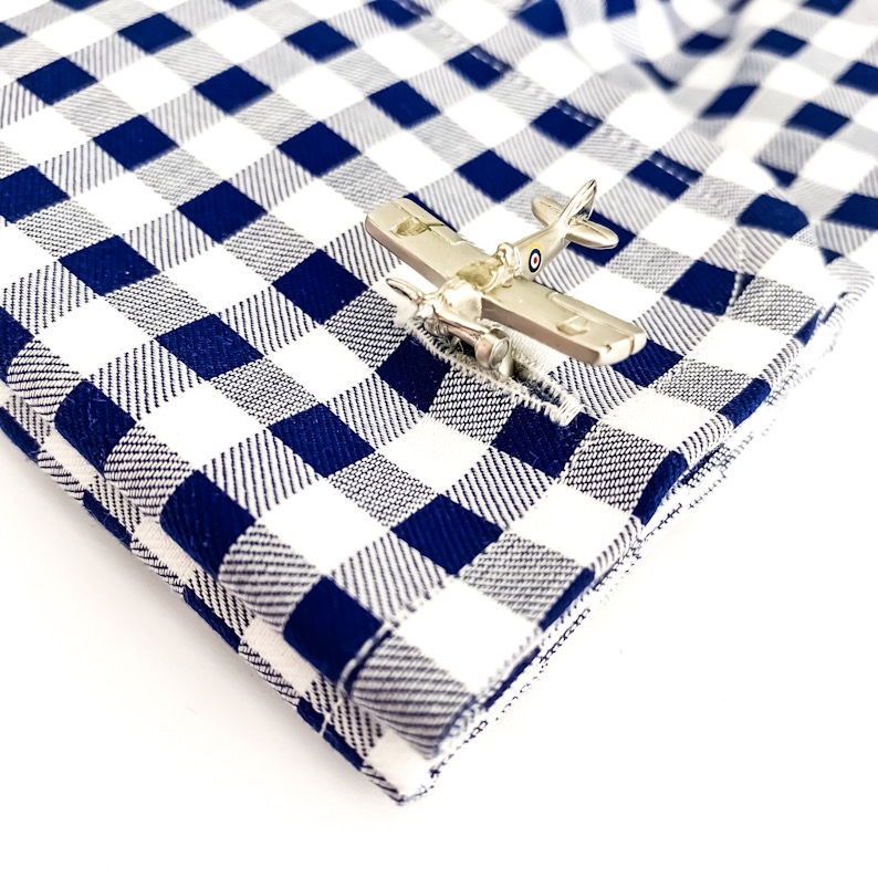 Manžetové knoflíčky Letadlo dvouplošník RAF - II. jakost 