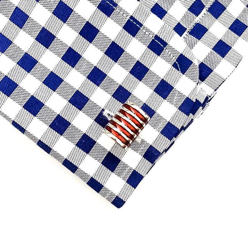 Manžetové knoflíčky Fashion Pruhy barel - červené