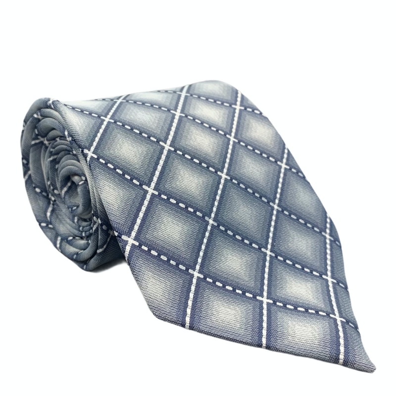 Šedá kravata Mřížka 