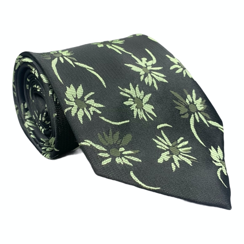 Černá kravata Květiny