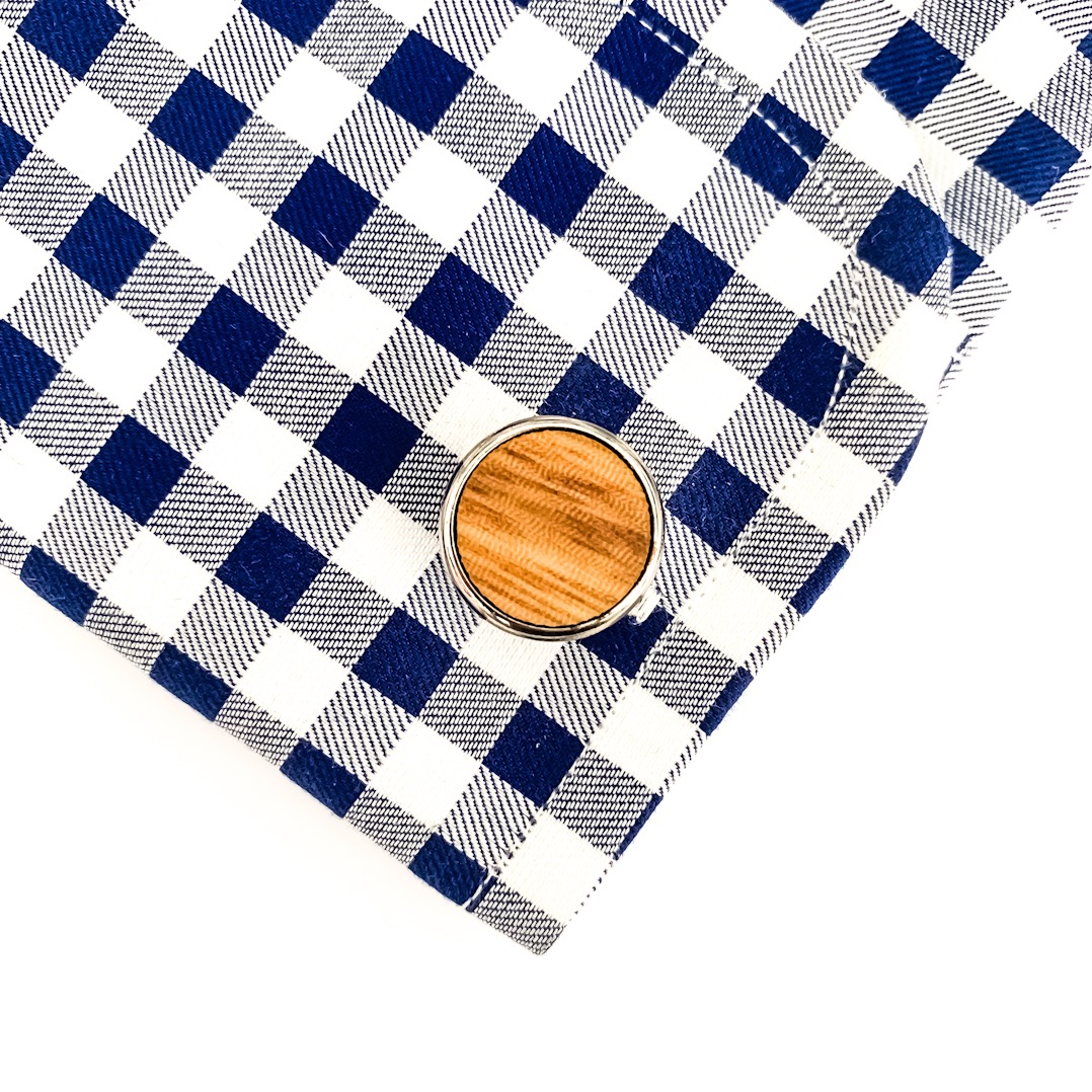 Manžetové knoflíčky Wood Zebrano round 