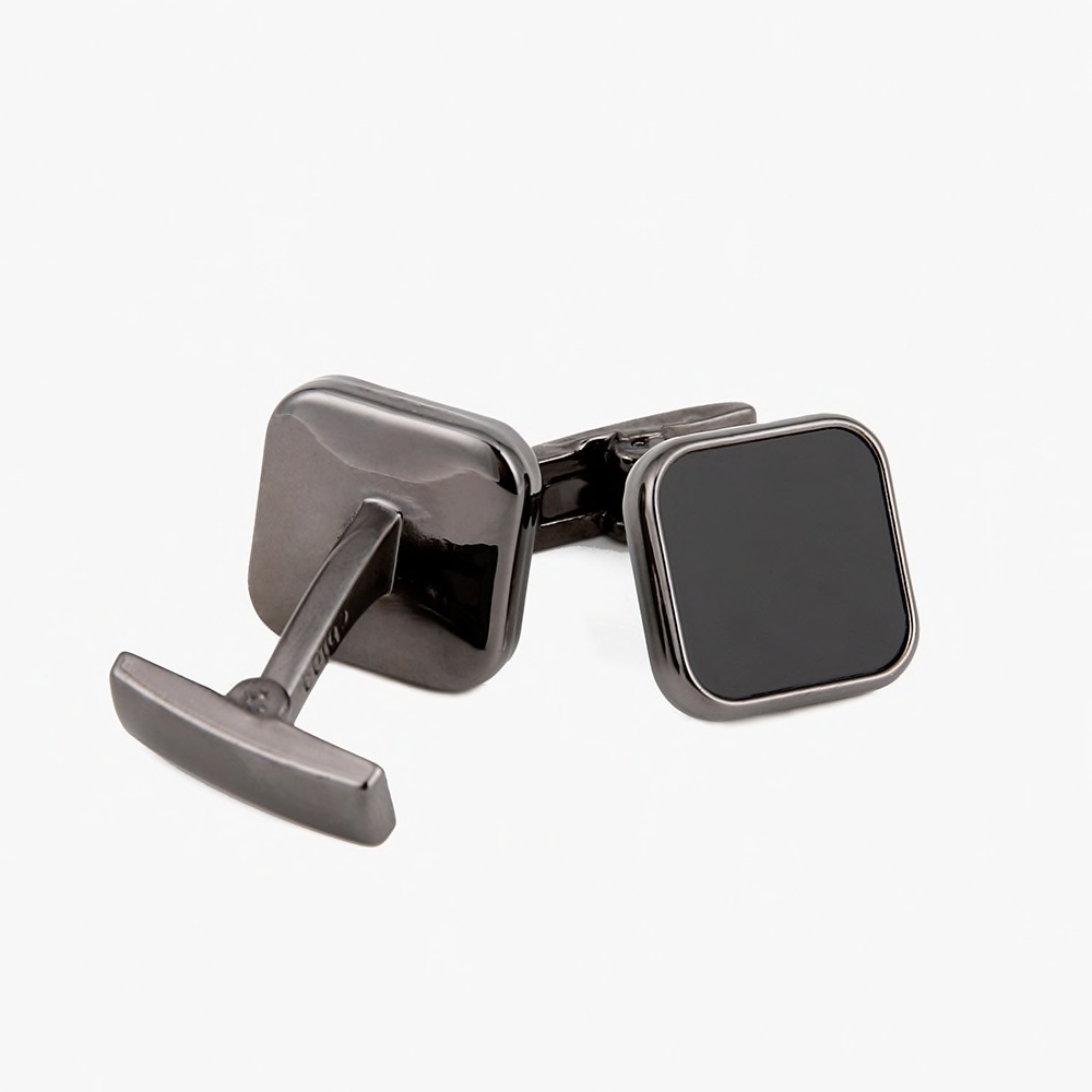 Manžetové knoflíčky Gunmetal BLK square 