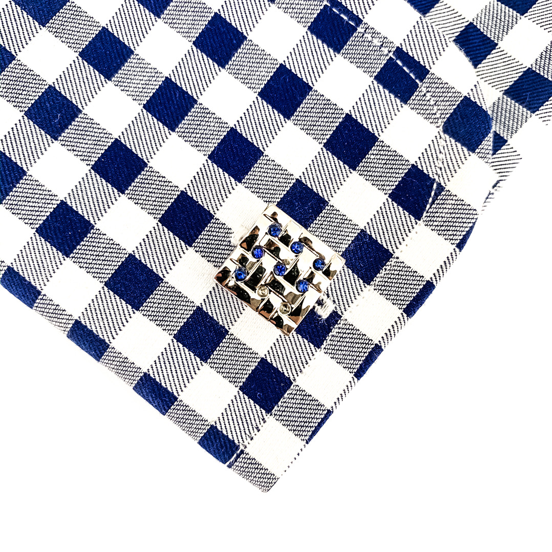 Manžetové knoflíčky Blue dots crystal - II. jakost 