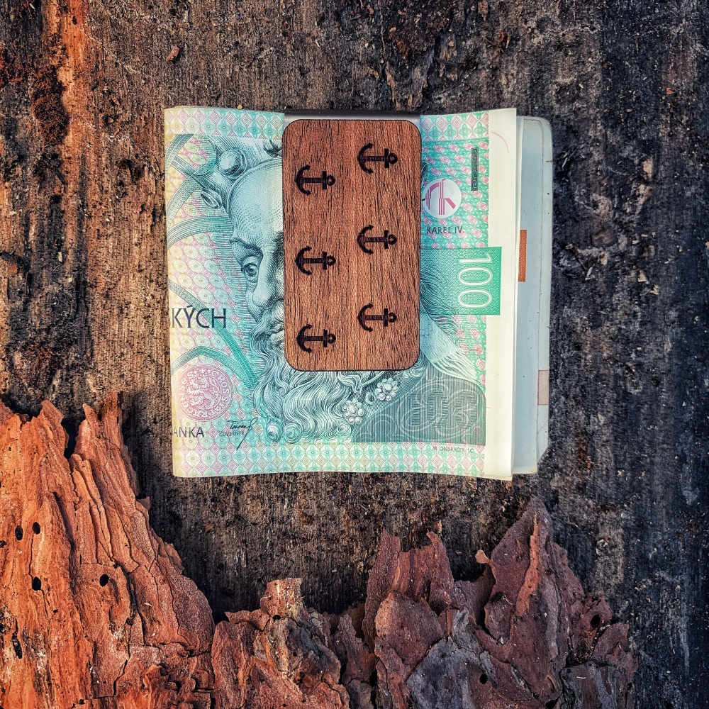 Dřevěná spona na peníze Wood Kotva
