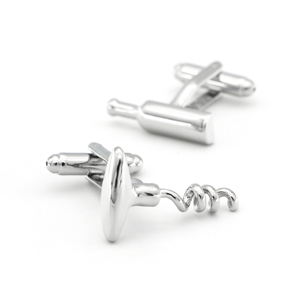 Manžetové knoflíčky Vývrtka a láhev vína 