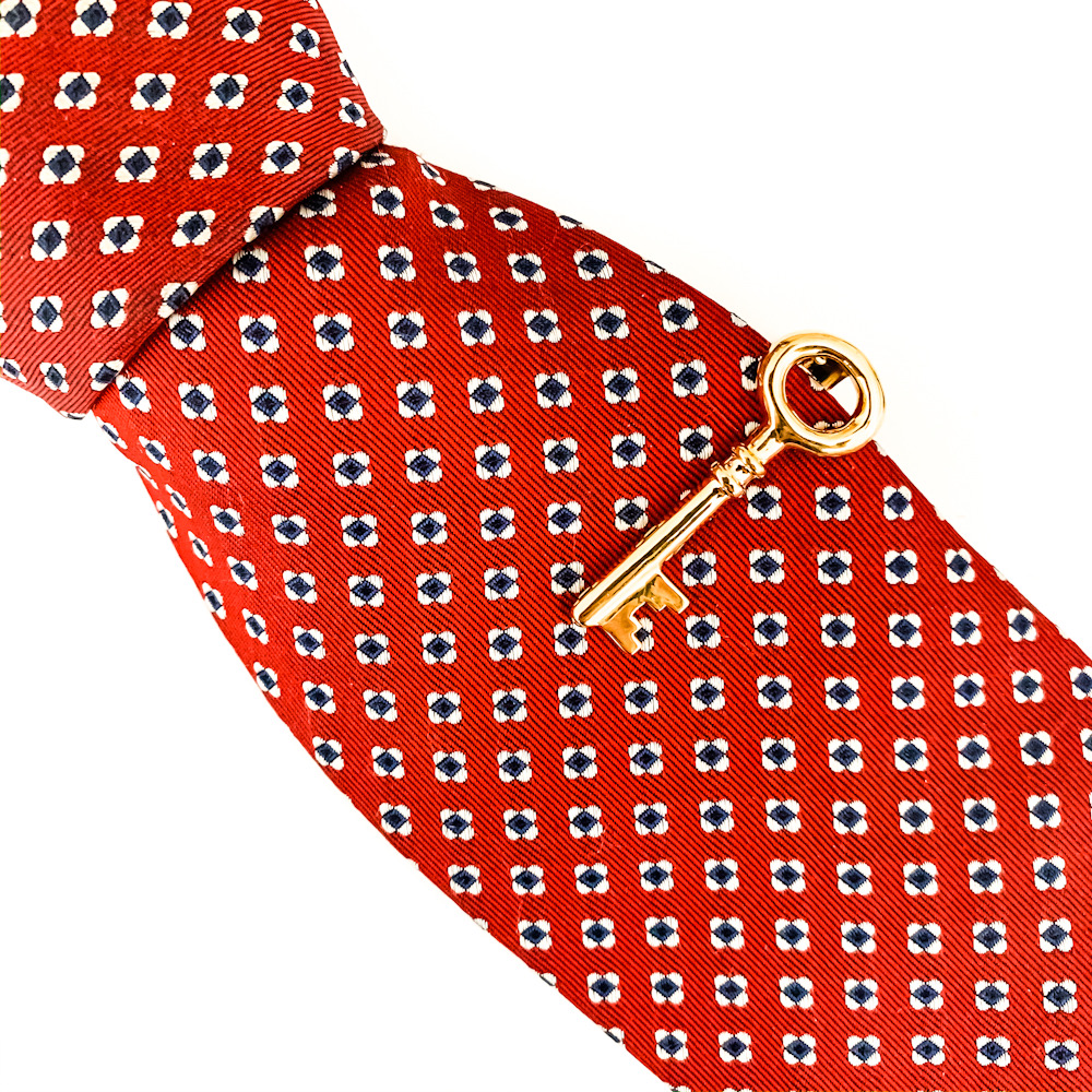 Spona na kravatu Klíč zlatý 