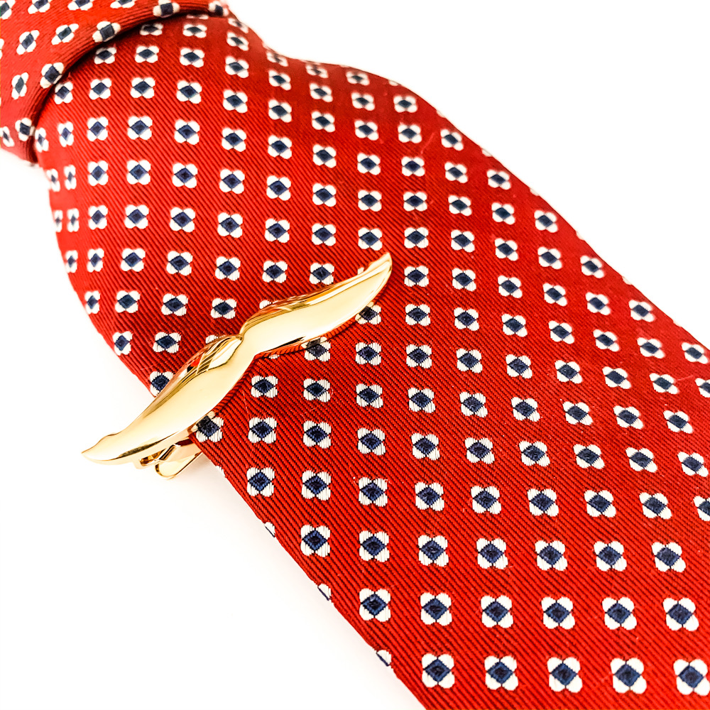 Spona na kravatu Knír zlatý 