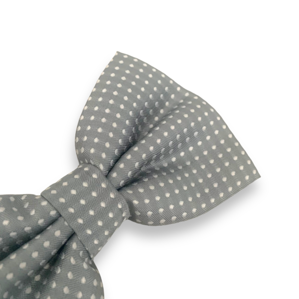 Stříbrno - bílý motýlek Dots