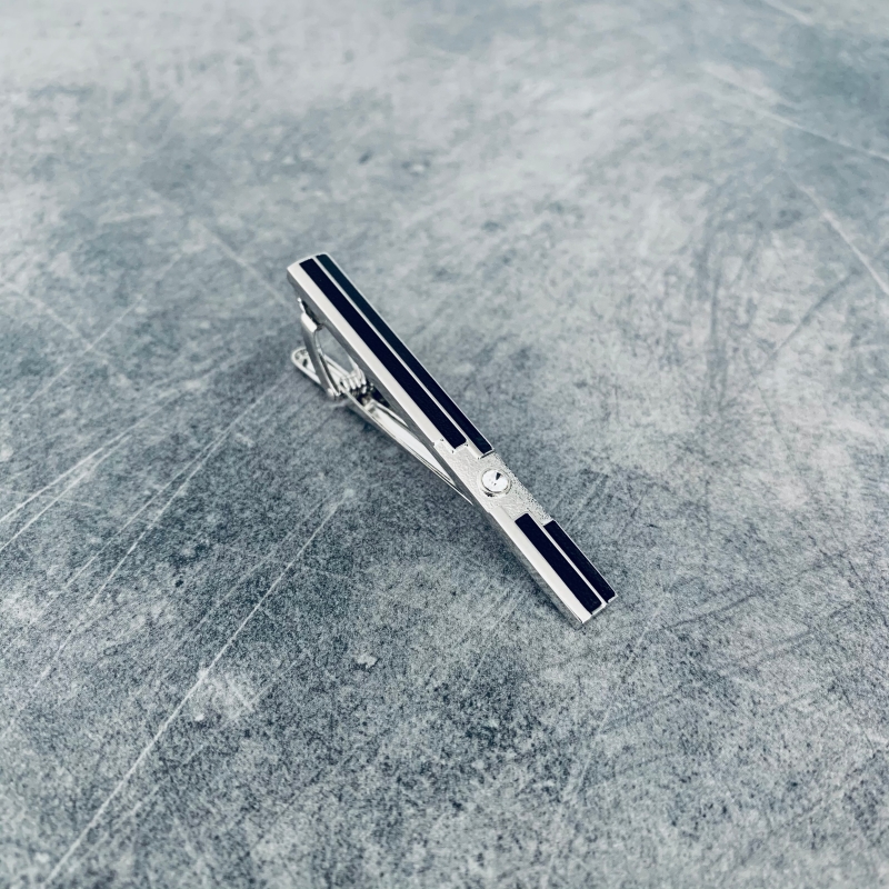 Spona na kravatu Cubic černá 