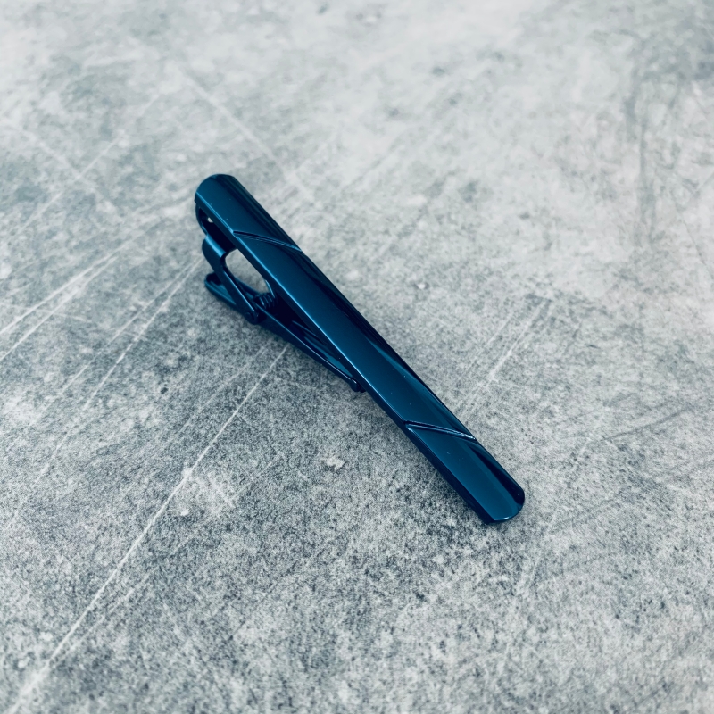 Modrá spona na kravatu Bar