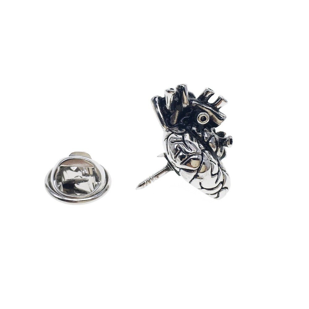 Brož Lidské srdce stříbrné 