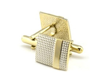 Zlatý set - spona na kravatu + manžetové knoflíčky Fashion Geo 