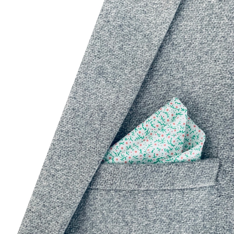 Dřevěný bílý set - motýlek Jeleni + manžetové knoflíčky + kapesník