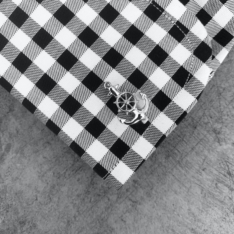 Manžetové knoflíčky Kotva s kormidlem 