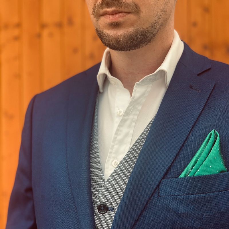 Zelený kapesník do saka Dot