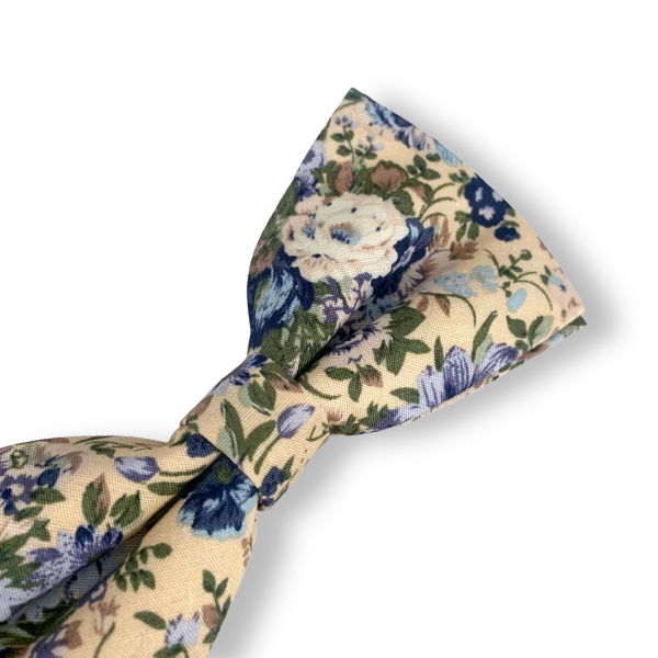 Béžový pánský motýlek Flower 