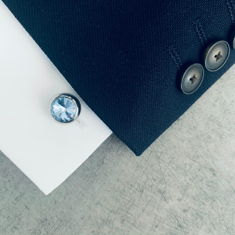 Manžetové knoflíčky modrý Crystal dot 