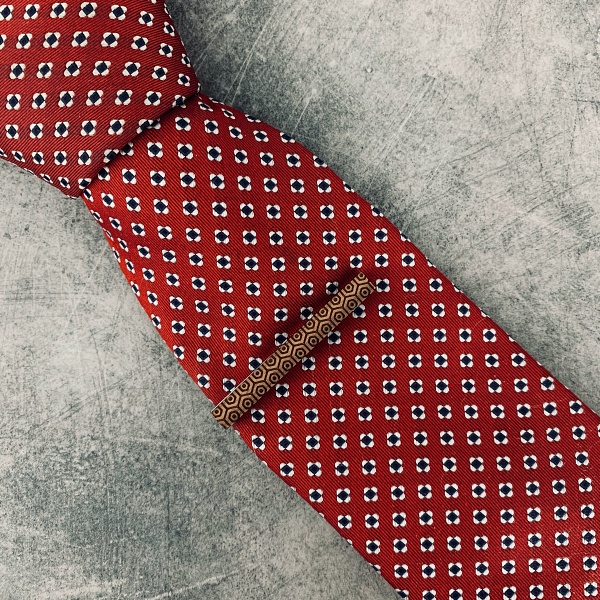 Dřevěný set - manžetové knoflíčky + spona na kravatu Geometric 