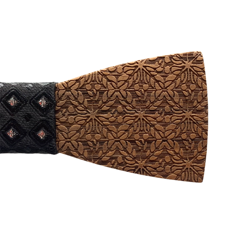 Dřevěný pánský motýlek Floral stars 