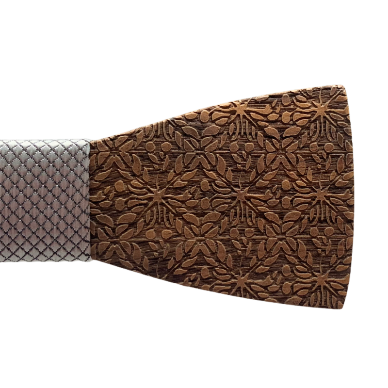Dřevěný pánský motýlek Floral plaid 