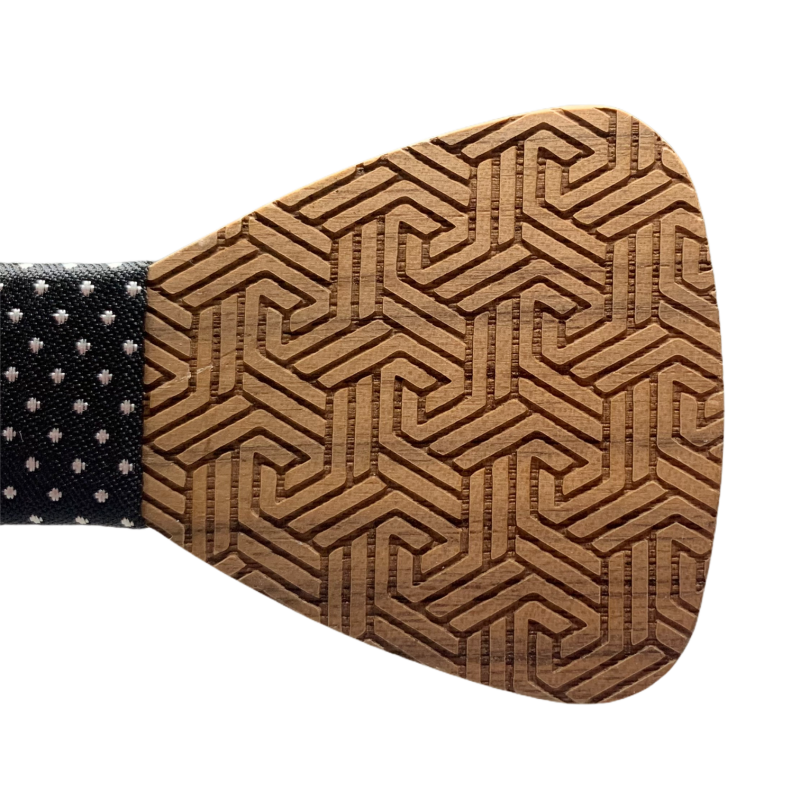 Dřevěný pánský motýlek Geo dots 