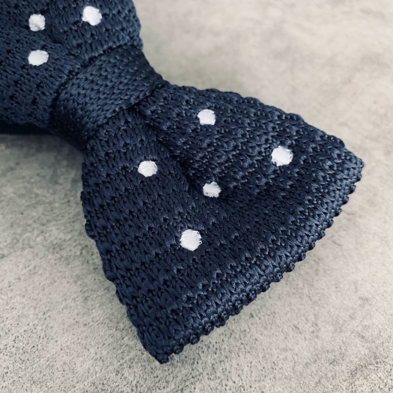Modrý pánský motýlek Knit Dot