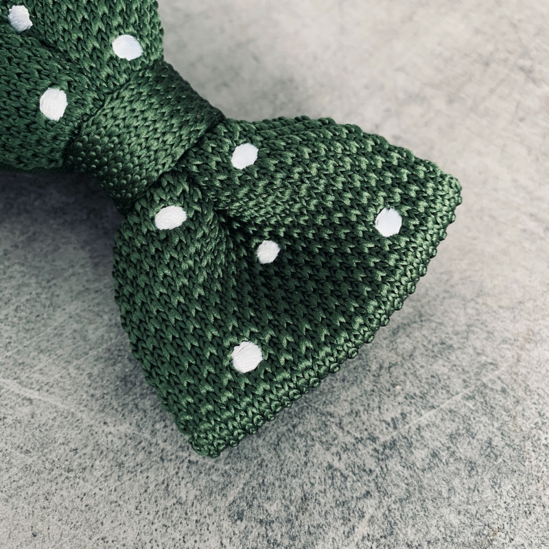 Zelený pánský motýlek Knit Dot