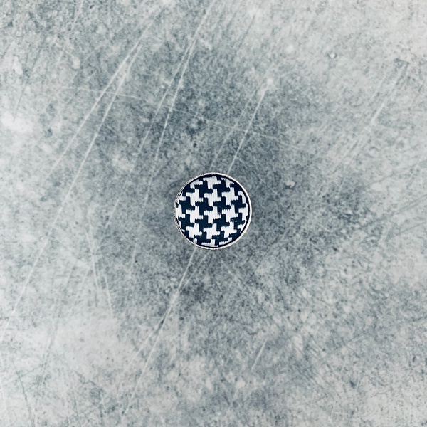 Černo - stříbrné manžetové knoflíčky Houndstooth