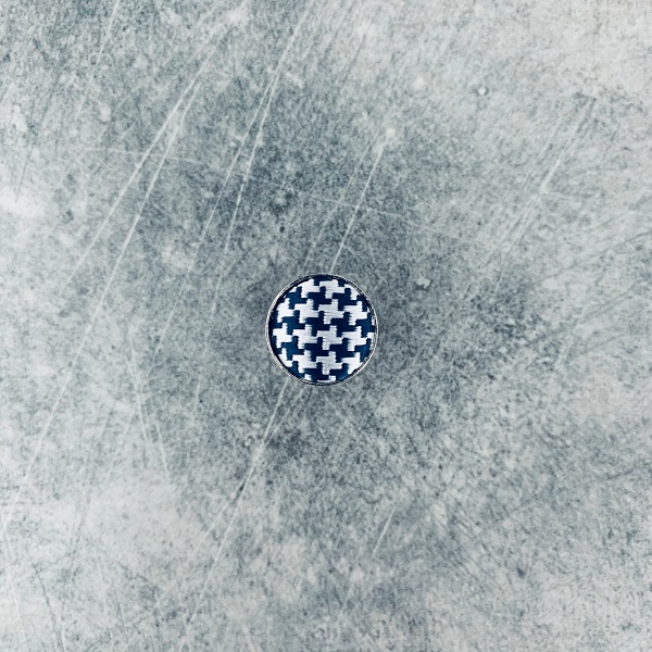 Modro - stříbrné manžetové knoflíčky Houndstooth