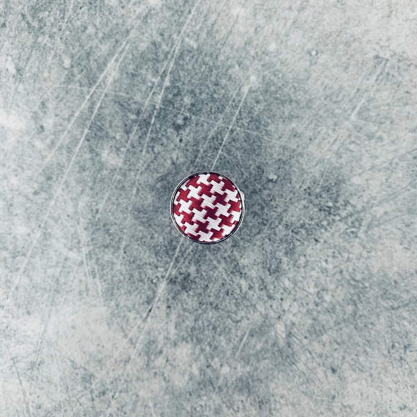 Červeno - stříbrné manžetové knoflíčky Houndstooth