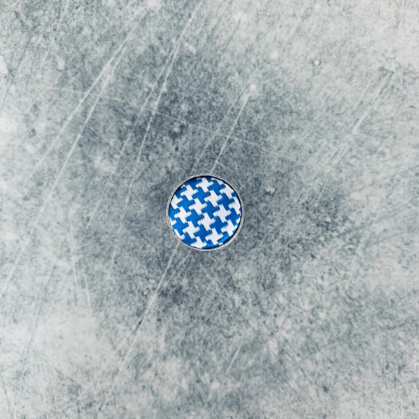 Světle modro - stříbrné manžetové knoflíčky Houndstooth