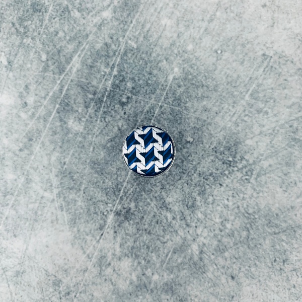 Modro - stříbrné manžetové knoflíčky Houndstooth star