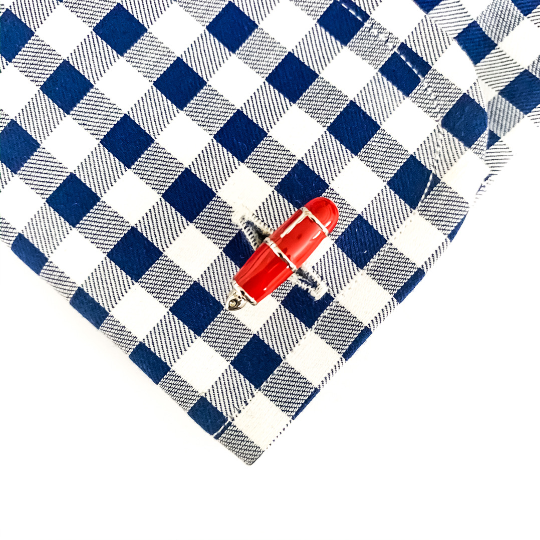 Manžetové knoflíčky Pero červené